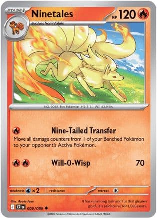 Ninetales 009- ME04 Chaos Rising Reverse Holofoil