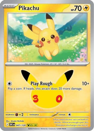 Pikachu 047/128 - ME 30th Celebration Holofoil