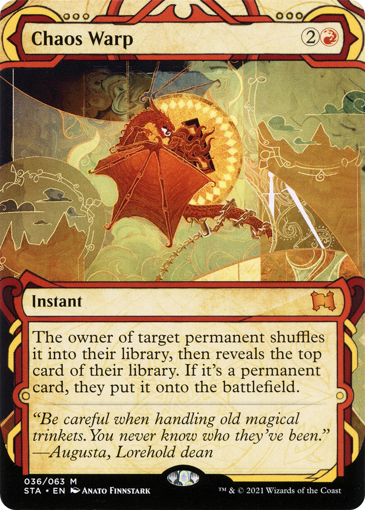 Chaos Warp (STA-036) - Strixhaven Mystical Archive: (Showcase) (Borderless) Etched Foil