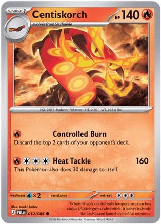 Centiskorch 010- ME05 Pitch Black Reverse Holofoil