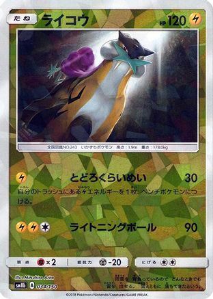Raikou (Mirror Holofoil) (034/150) (Japanese) - SM8b GX Ultra Shiny Holofoil