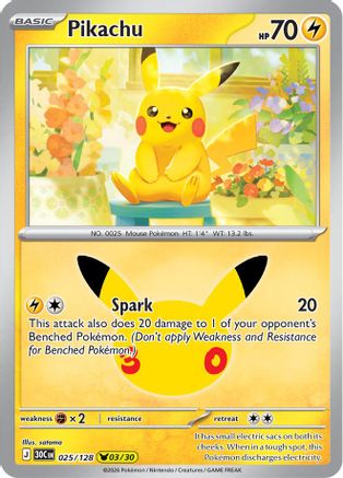 Pikachu 025/128 - ME 30th Celebration Holofoil