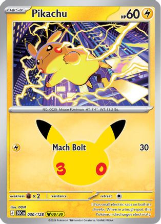 Pikachu 030/128 - ME 30th Celebration Holofoil
