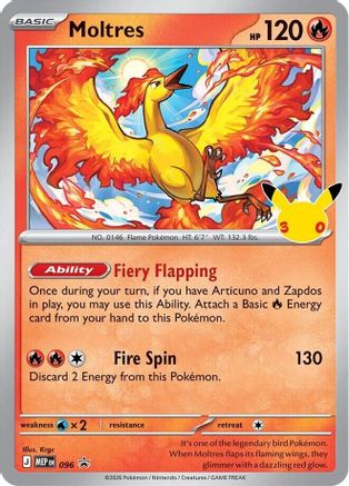 Moltres (30th Celebration) 096- ME Mega Evolution Promo Holofoil