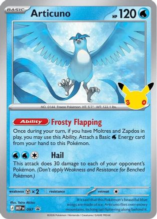 Articuno (30th Celebration) 097- ME Mega Evolution Promo Holofoil