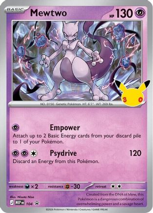 Mewtwo (30th Celebration) 104- ME Mega Evolution Promo Holofoil