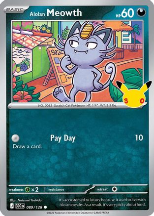 Alolan Meowth 089/128 - ME 30th Celebration Holofoil