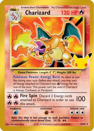 Charizard 004/102 - ME 30th Celebration Classic Collection Holofoil