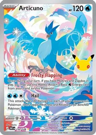 Articuno 132/128 - ME 30th Celebration Holofoil