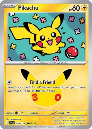 Pikachu 029/128 - ME 30th Celebration Holofoil