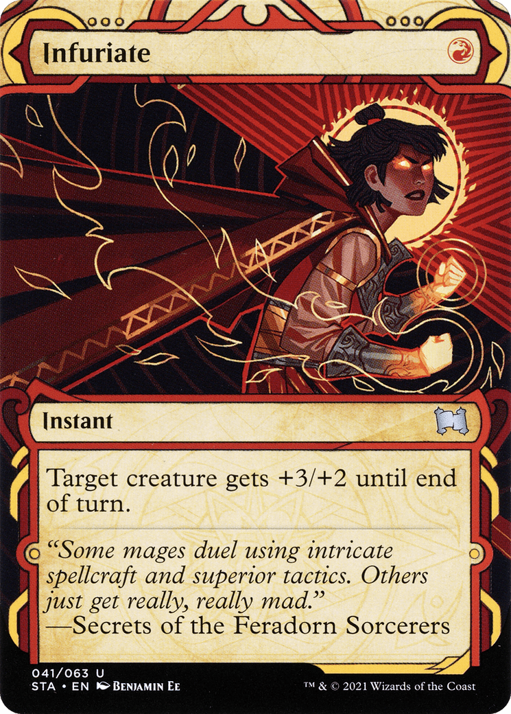 Infuriate (STA-041) - Strixhaven Mystical Archive: (Showcase) (Borderless) Etched Foil