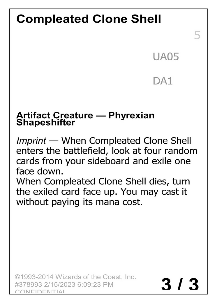 Compleated Clone Shell (DA1-UA05A) - Unknown Event