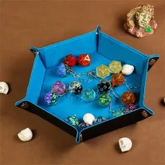 Folding Hexagonal Dice Tray | Blue (A11)