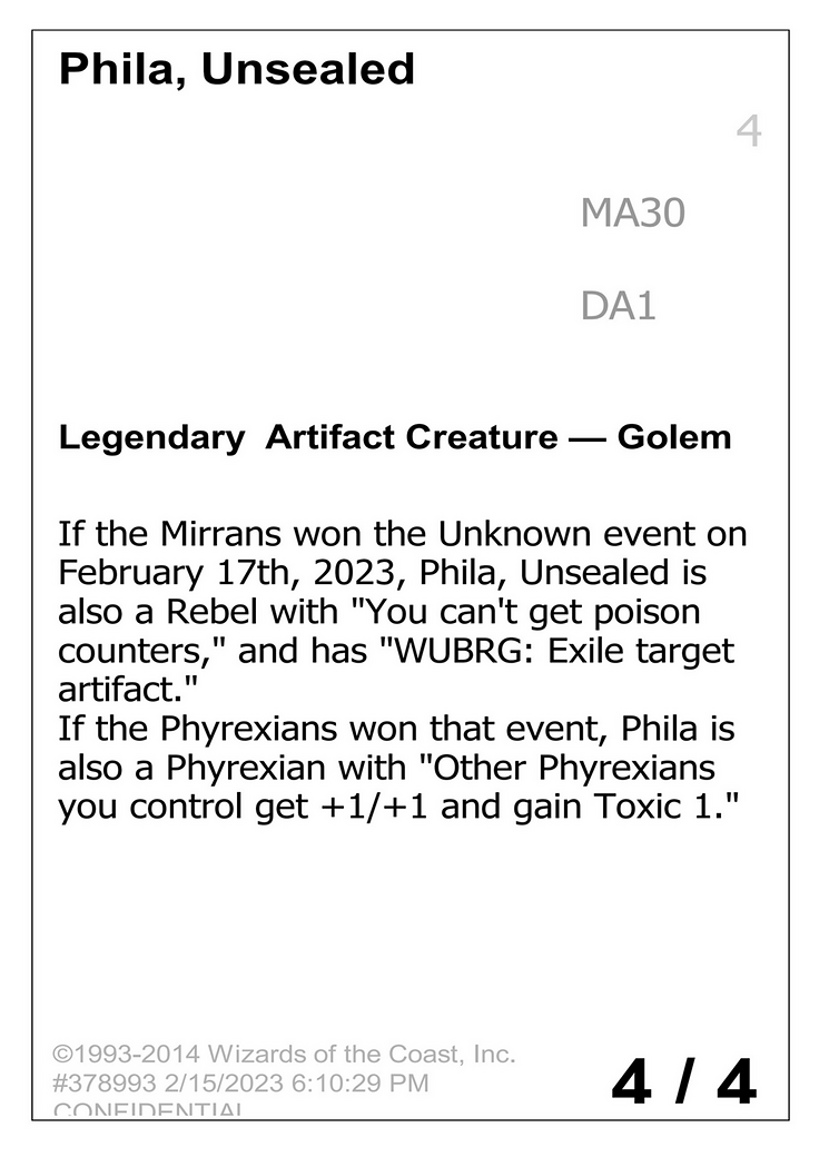 Phila, Unsealed (DA1-MA30) - Unknown Event