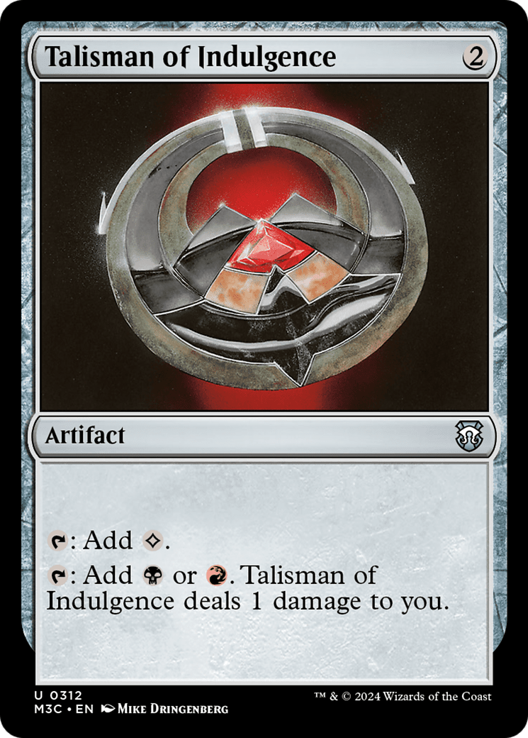 Talisman of Indulgence (M3C-312) - Modern Horizons 3 Commander Foil