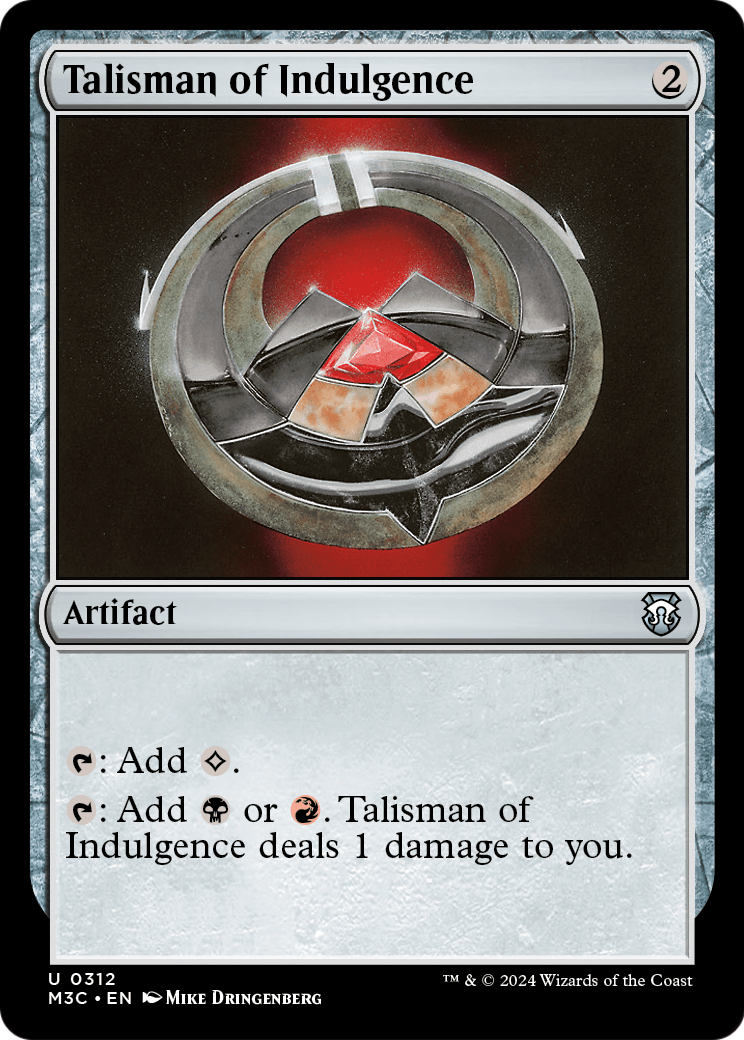 Talisman of Indulgence (M3C-312) - Modern Horizons 3 Commander Foil