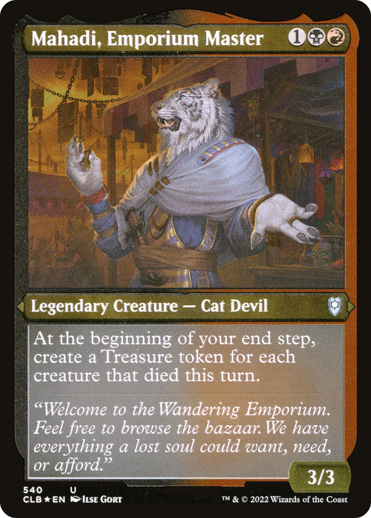 Mahadi, Emporium Master (CLB-540) - Commander Legends: Battle for Baldur's Gate Etched Foil