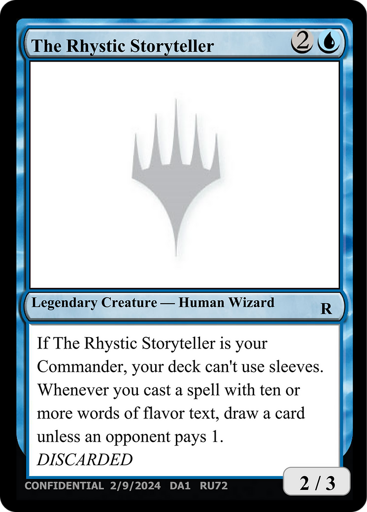 The Rhystic Storyteller (DA1-RU72) - Unknown Event