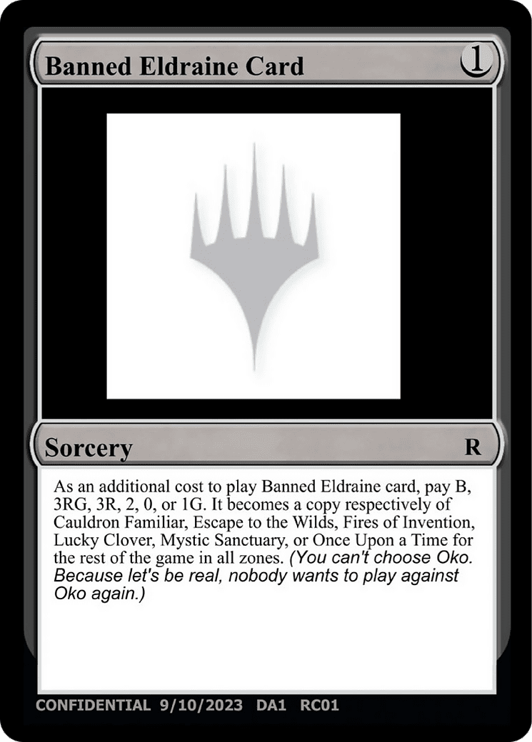 Banned Eldraine Card (DA1-RC01A) - Unknown Event