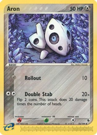 Aron - 25/109/109 - Reverse Holofoil Ruby and Sapphire - Uncommon