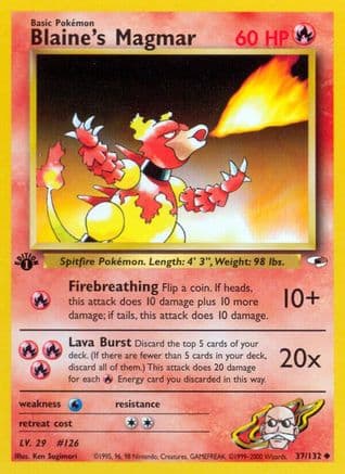 Blaine's Magmar 037/132 - Gym Heroes 1st Edition