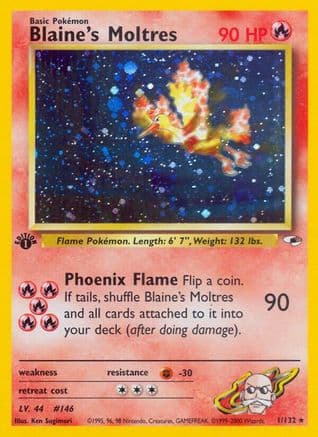 Blaine's Moltres 001 Gym Heroes - Holo Rare
