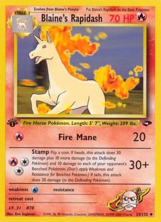 Blaine's Rapidash 033/132 - Gym Challenge 1st Edition