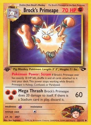 Brock's Primeape 035/132 - Gym Challenge 1st Edition