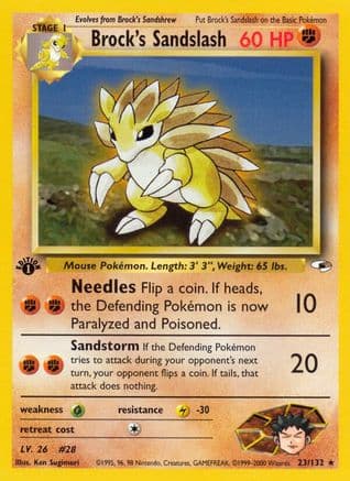 Brock's Sandslash 023/132 - Gym Heroes 1st Edition