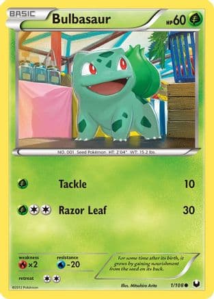 Bulbasaur 001/108 - Dark Explorers Reverse Holofoil