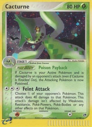 Cacturne - Reverse Holofoil Sandstorm - Holo Rare