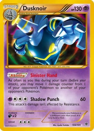 Dusknoir ( Secret Rare) 104/101 - Plasma Blast Holofoil