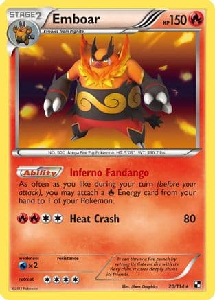 Emboar 20/114 - Black and White Reverse Holofoil
