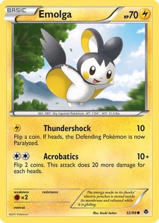 Emolga - Reverse Holofoil Emerging Powers - Common