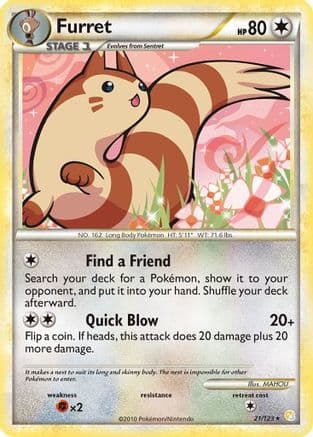 Furret - HeartGold SoulSilver Reverse Holofoil