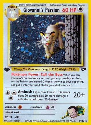 Giovanni's Persian 008/132 - Gym Challenge 1st Edition Holofoil