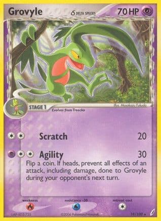 Grovyle (Delta Species) 19/100 - Crystal Guardians Reverse Holofoil