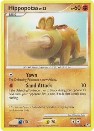 Hippopotas 51/130 - Diamond and Pearl Reverse Holofoil