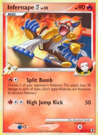 Infernape E4 043 - Reverse Holofoil Rising Rivals - Uncommon