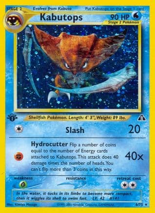 Kabutops (6)/75 - 1st Edition Holofoil Neo Discovery - Holo Rare