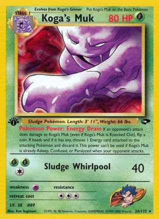 Koga's Muk 026/132 - Gym Challenge 1st Edition
