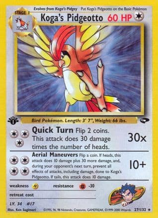 Koga's Pidgeotto 027/132 - Gym Challenge 1st Edition