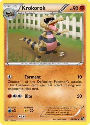 Krokorok 64/114 - Black and White Reverse Holofoil