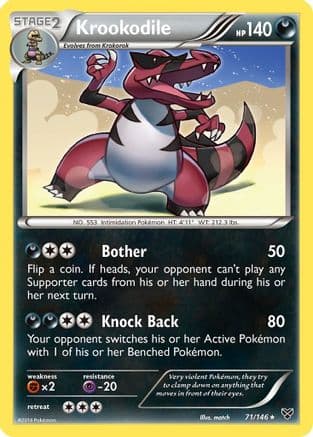 Krookodile 71/146 - XY Base Set Reverse Holofoil