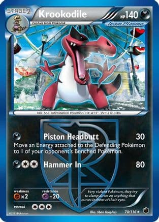 Krookodile (Team Plasma) 70/116 - Plasma Freeze Reverse Holofoil