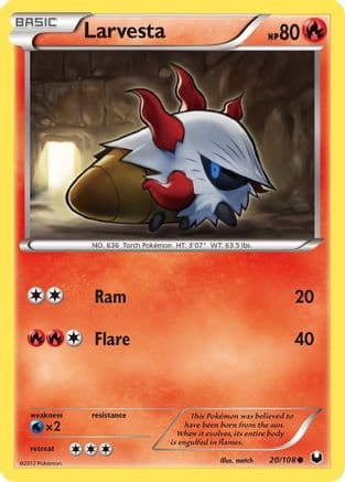 Larvesta (20) - Reverse Holofoil Dark Explorers - Common