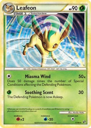 Leafeon 17/90 - Undaunted Reverse Holofoil