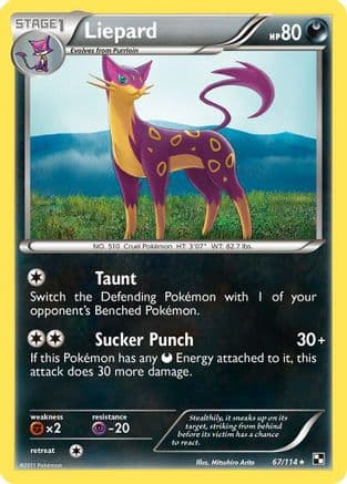 Liepard 67/114 - Black and White Reverse Holofoil