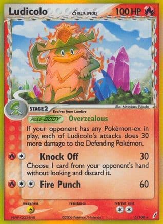 Ludicolo (Delta Species)/100 - Reverse Holofoil Crystal Guardians - Holo Rare