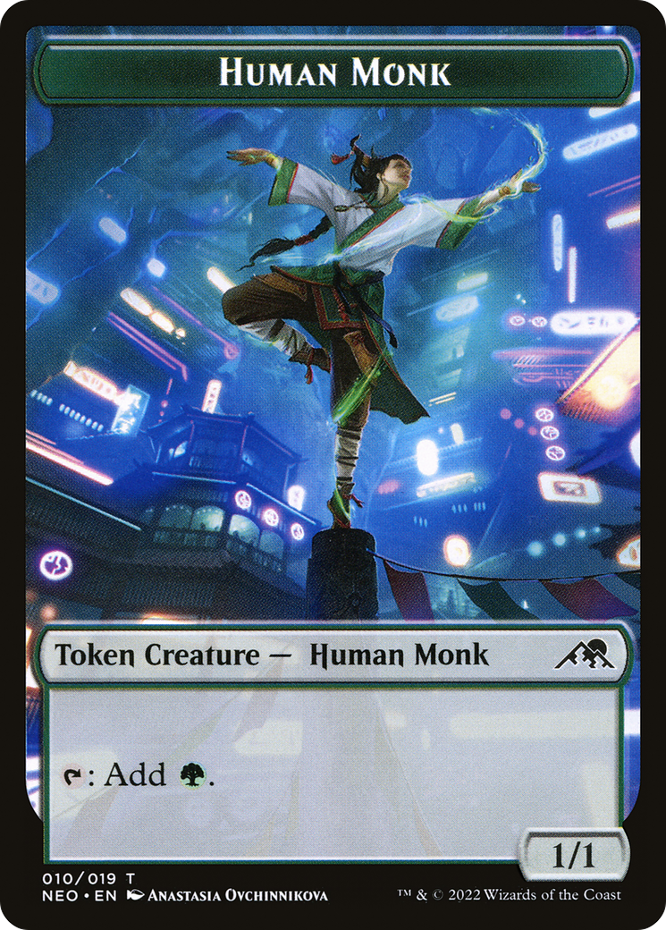 Human Monk (TNEO-010) - Kamigawa: Neon Dynasty Tokens Foil